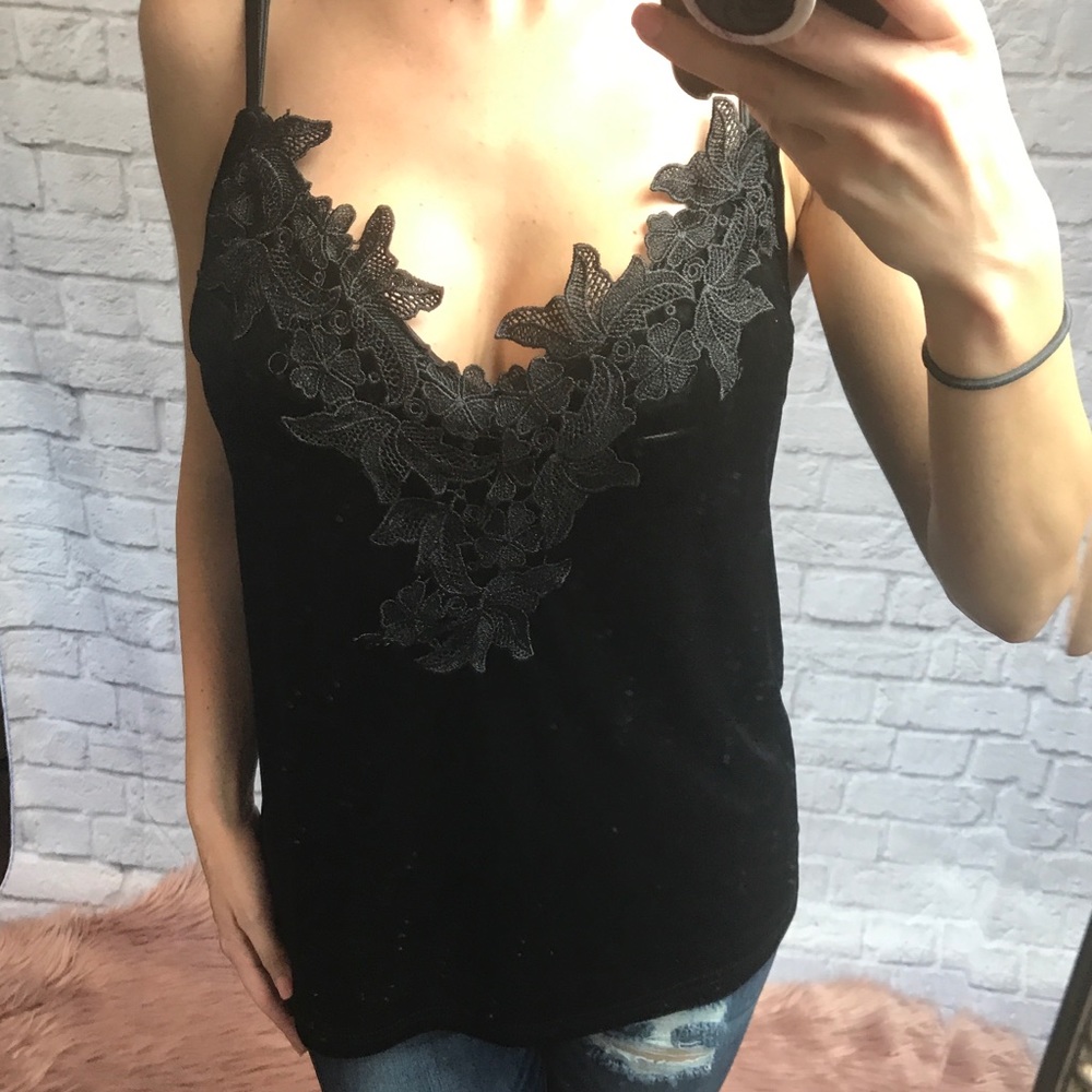 LAST ONE//RAVISHING Velvet Cami in Black - Picture 3 of 8
